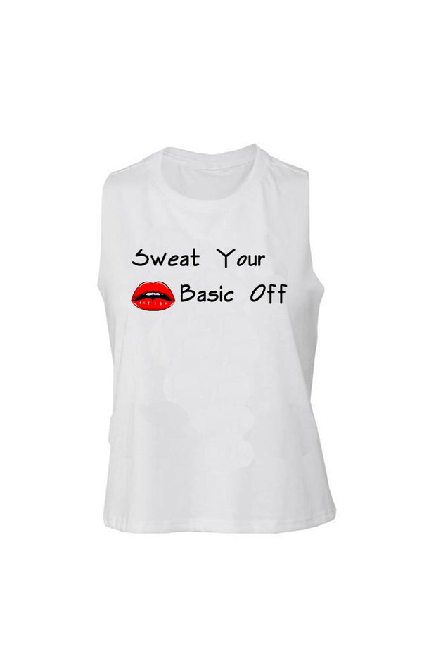 Women's Muscle Racerback Crop Sweat Your Basic Off