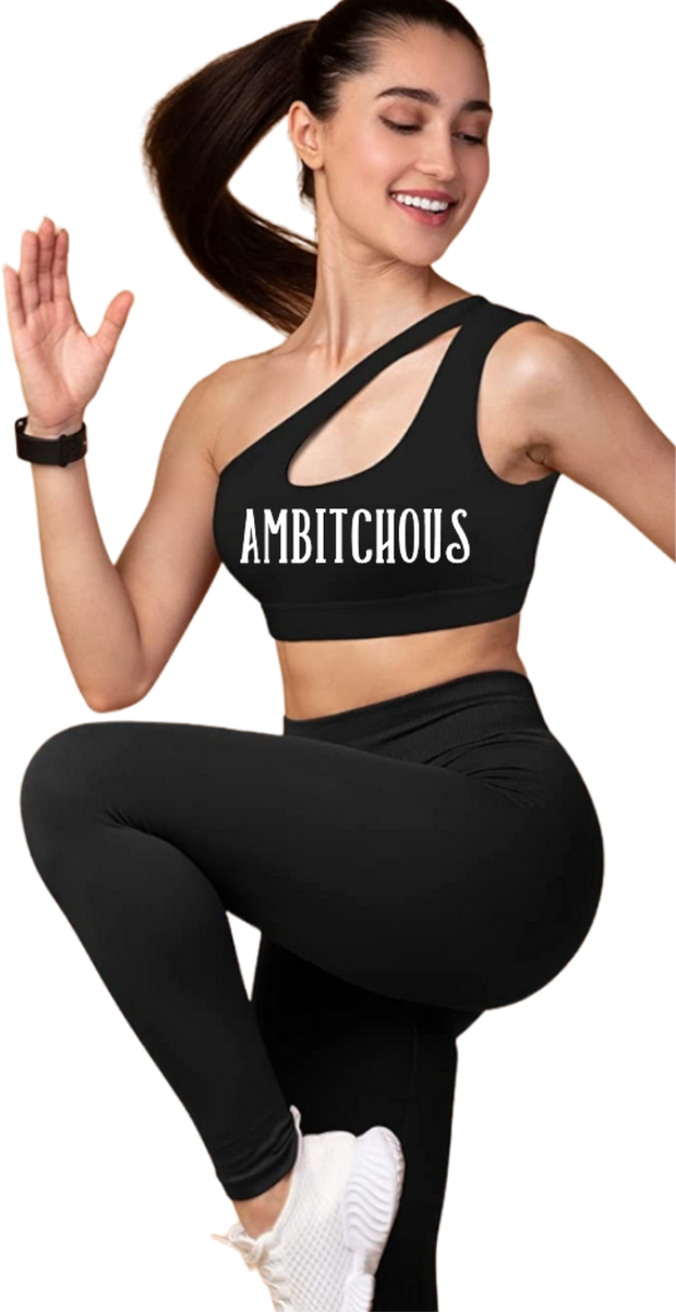 AmBitchous One Shoulder Sports Bra