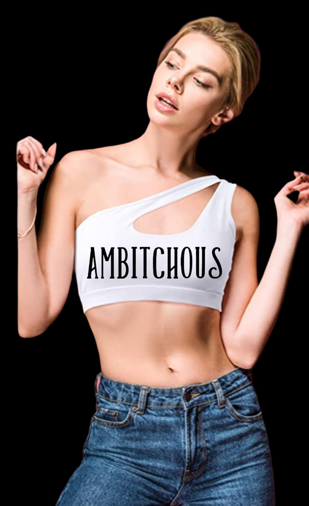 AmBitchous One Shoulder Sports Bra