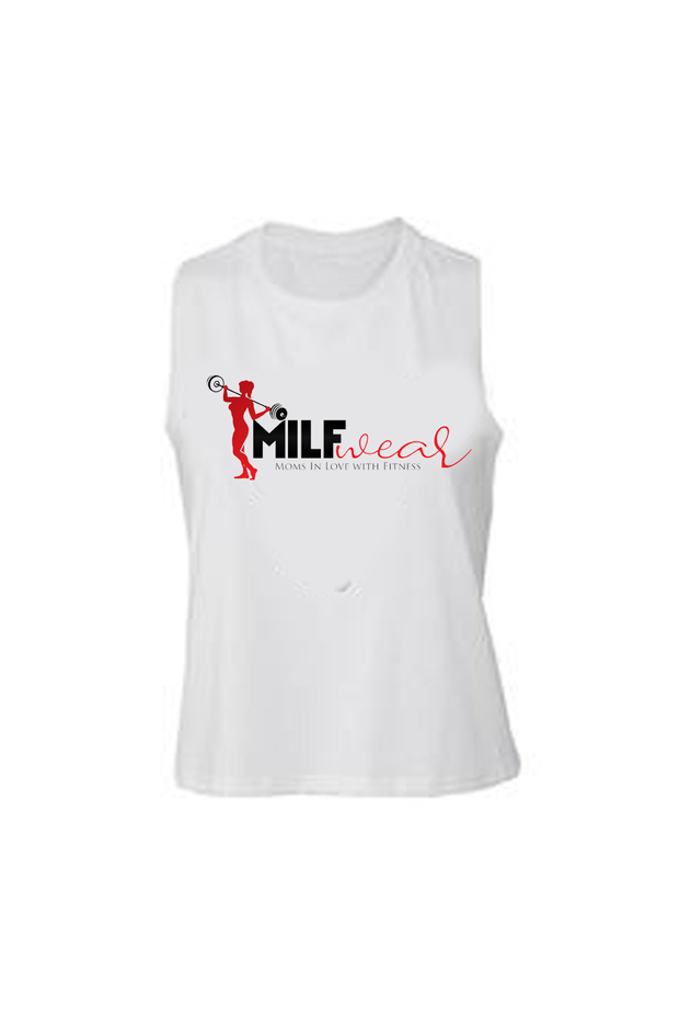 Women's Muscle Racerback Crop MILFwear Logo