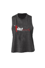 Women's Muscle Racerback Crop MILFwear Logo